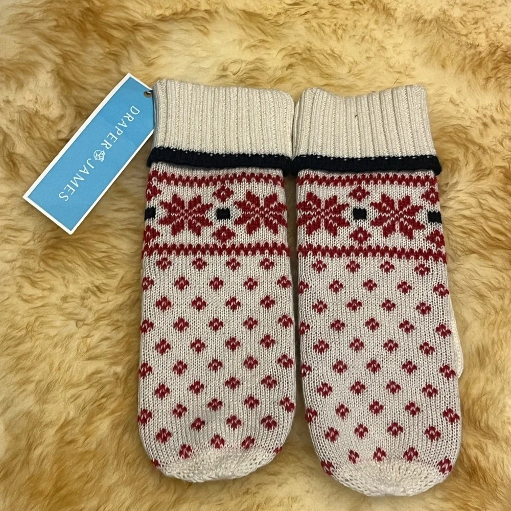 Draper James Fair Isle Mittens – Willow‎ White NWT